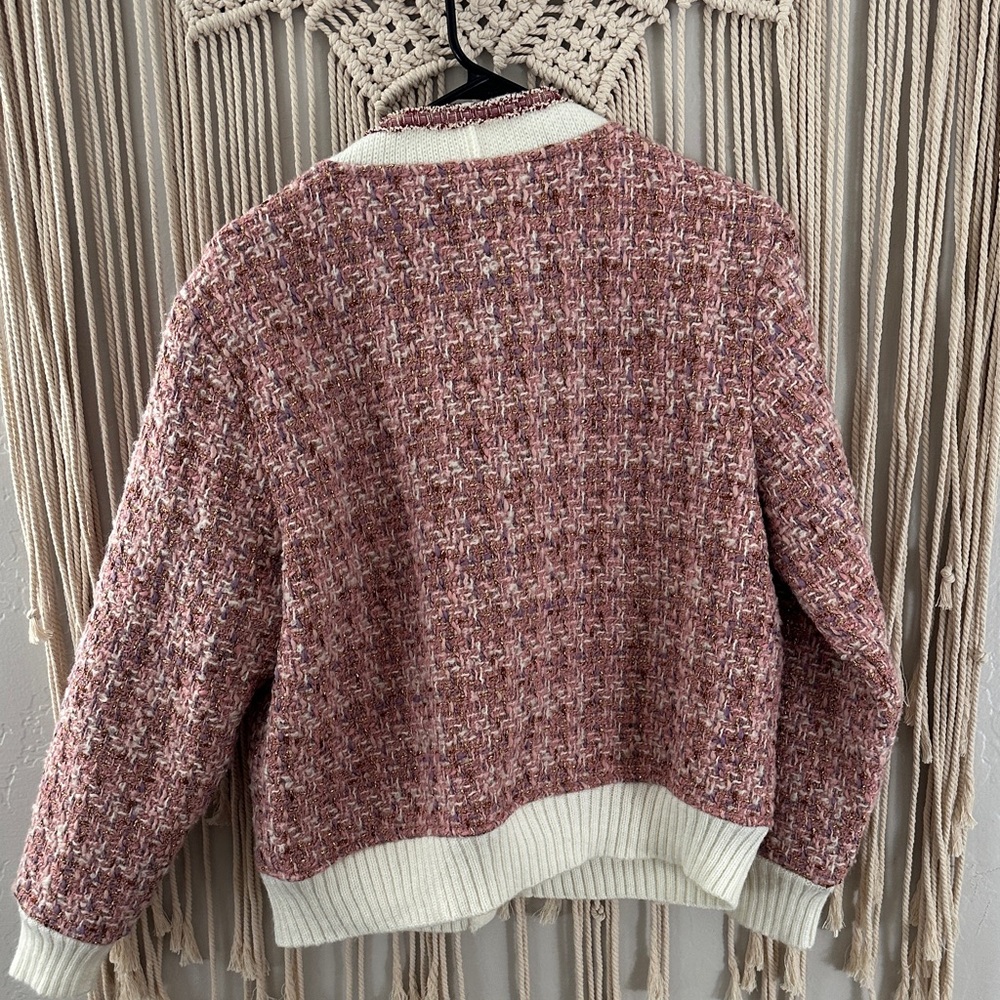Anthropologie Maeve Tweed Lurex Coatigan - Picture 5 of 6